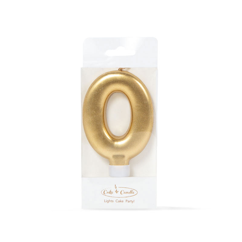 Birthday Cake Candle Gold Number 0