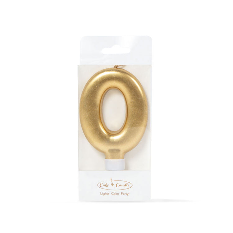 Birthday Cake Candle Gold Number 0