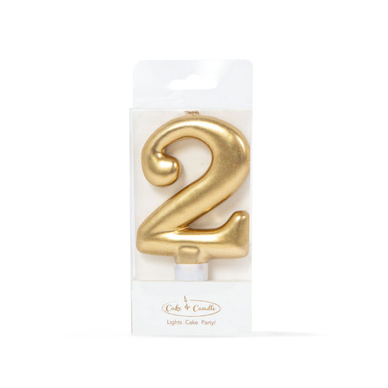 Birthday Cake Candle Gold Number 2