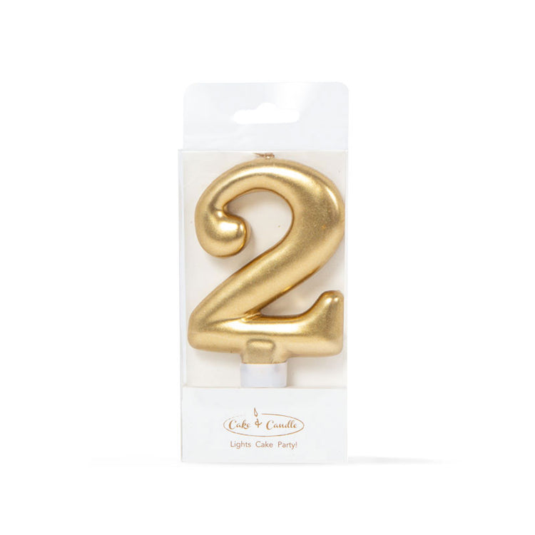 Birthday Cake Candle Gold Number 2