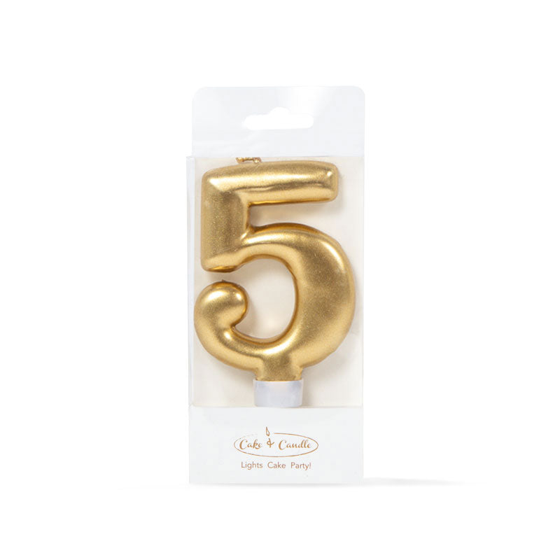 Birthday Cake Candle Gold Number 5