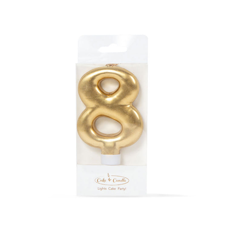 Birthday Cake Candle Gold Number 8