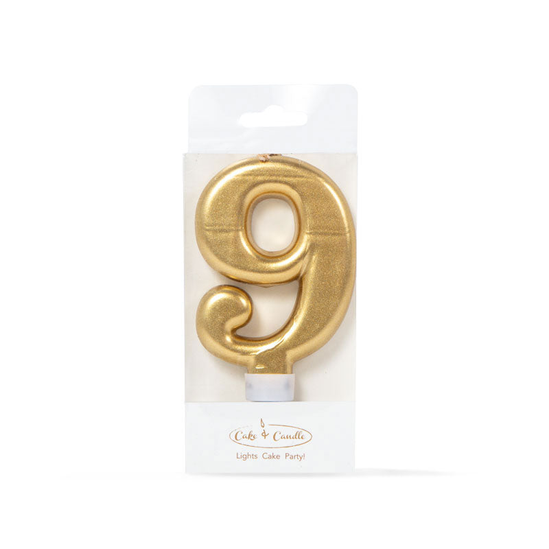 Birthday Cake Candle Gold Number 9