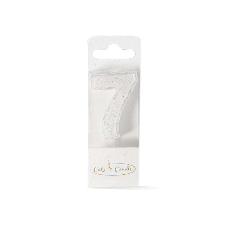 Birthday Cake Candle Mini Glitter Number 7