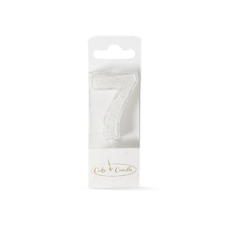 Birthday Cake Candle Mini Glitter Number 7