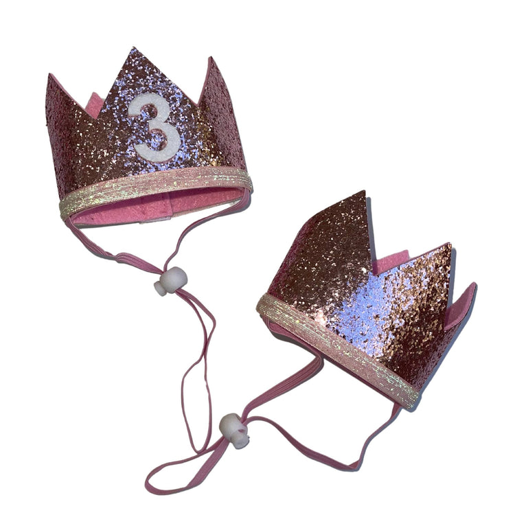 Cat & Dog Birthday Crown - Pink Sparkle