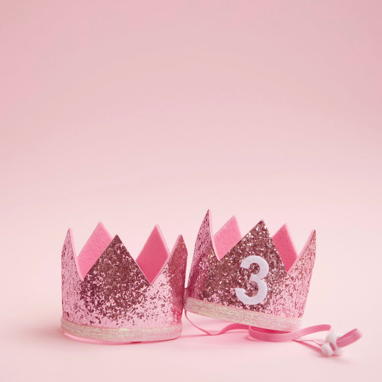 Cat & Dog Birthday Crown Pink Sparkle