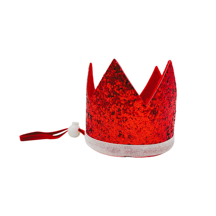 Cat & Dog Birthday Crown Red Sparkles
