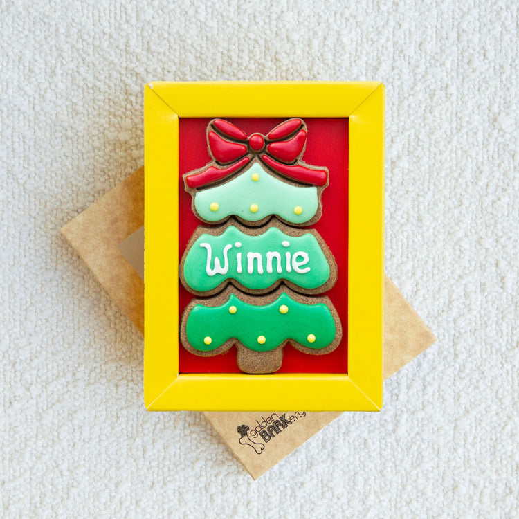 Christmas Dog Treats Personalised Xmas Present Tree Open