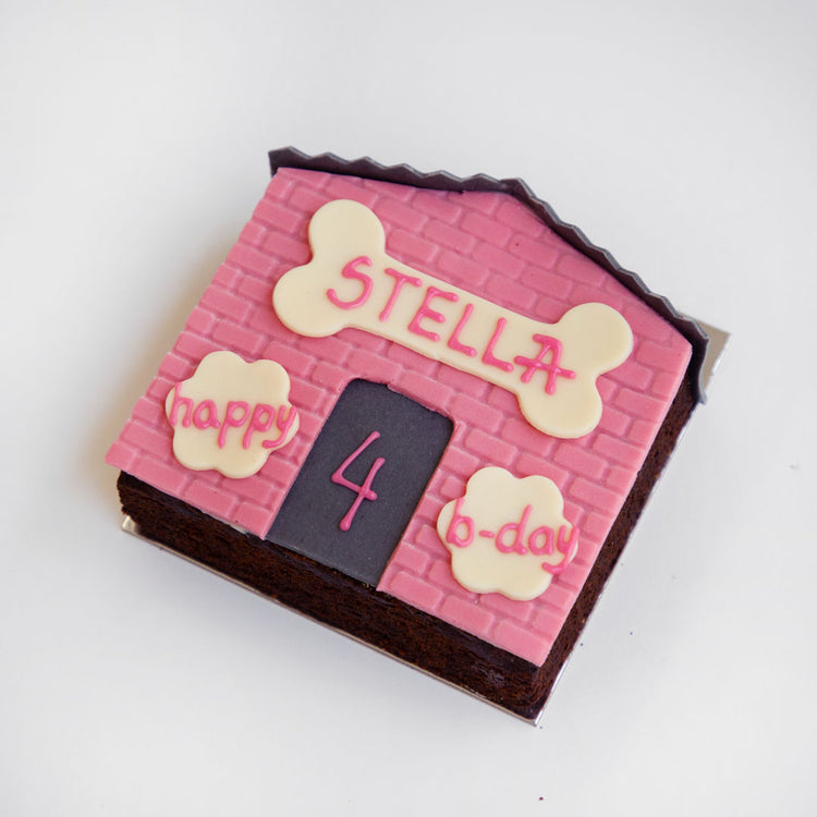 Dog Birthday Cake Dog Kennel Pink Angle