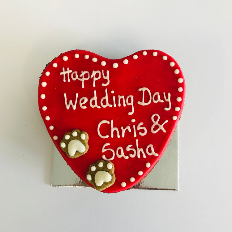 Dog Birthday Cake Heart Red Wedding