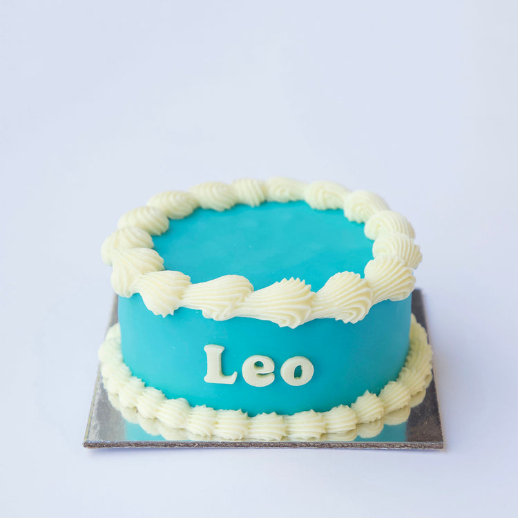 Dog Birthday Cake Vintage Round Dog Cake Blue
