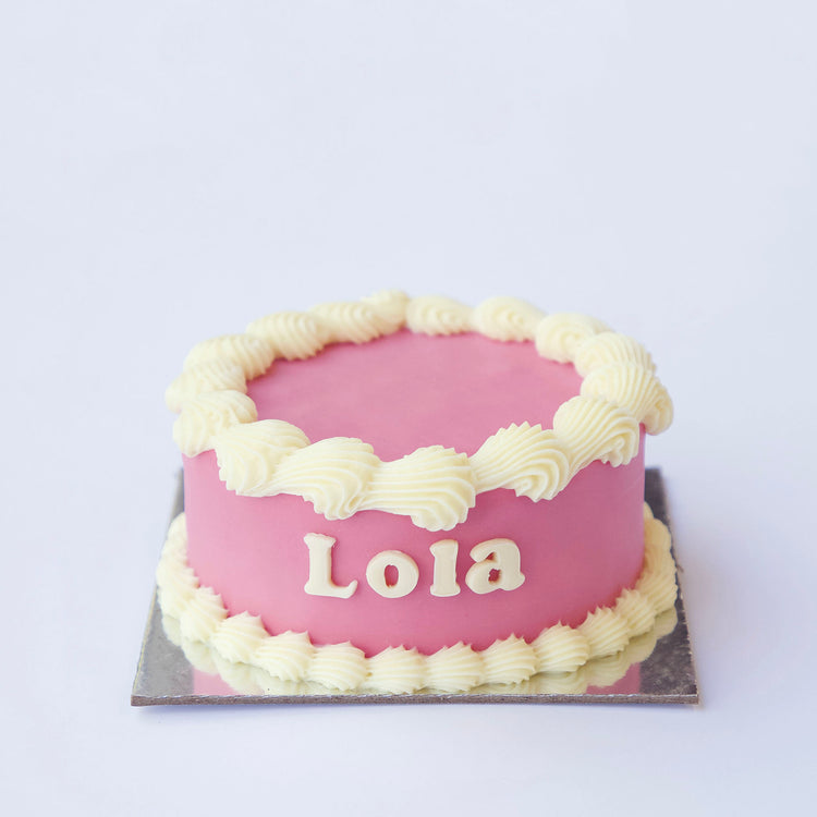 Dog Birthday Cake Vintage Round Dog Cake Pink