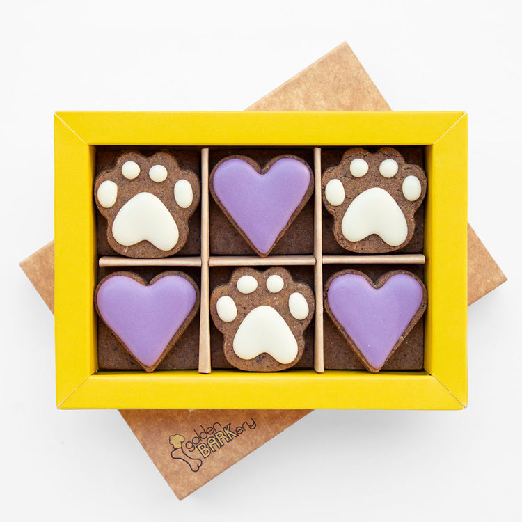 Dog Biscuits 12 PupBiscuits Box Purple Dog Treats In Tray