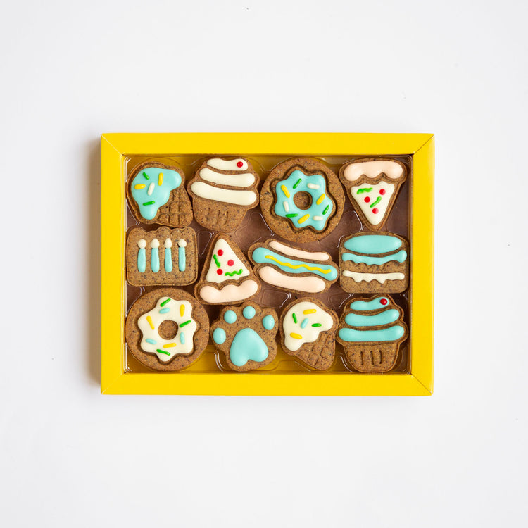 Dog Biscuits Celebration Box Blue No Lid