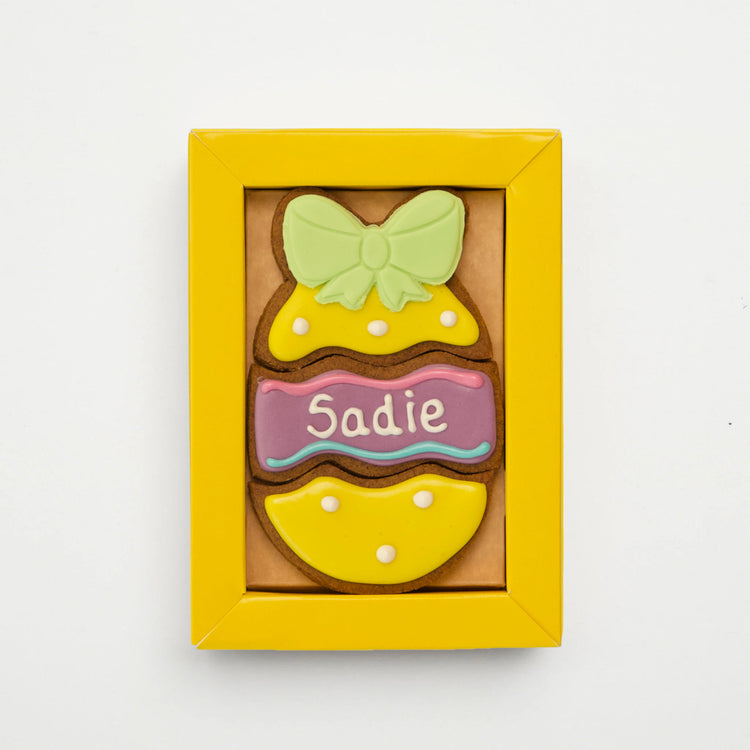 Easter Dog Treats Personalised Easter Egg open