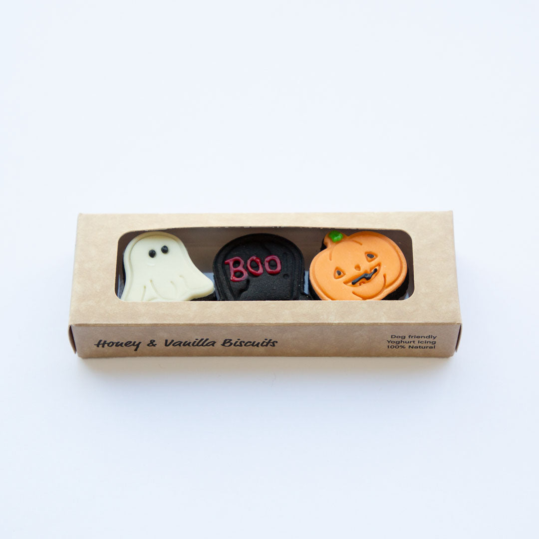 Halloween Dog Cookies - Pumpkin, Boo & Ghost Front