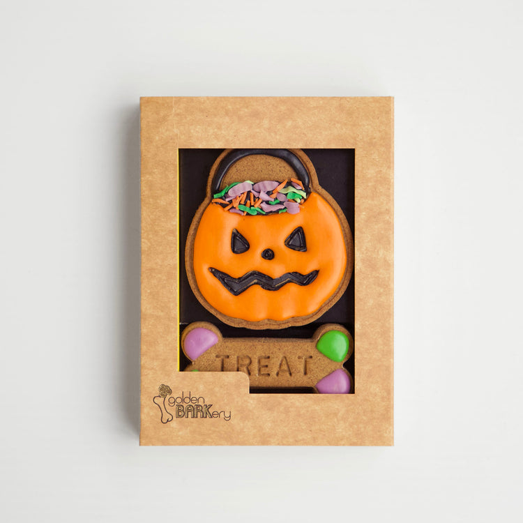 Halloween Dog Treats Trick or Treat Cauldron Biscuits Box