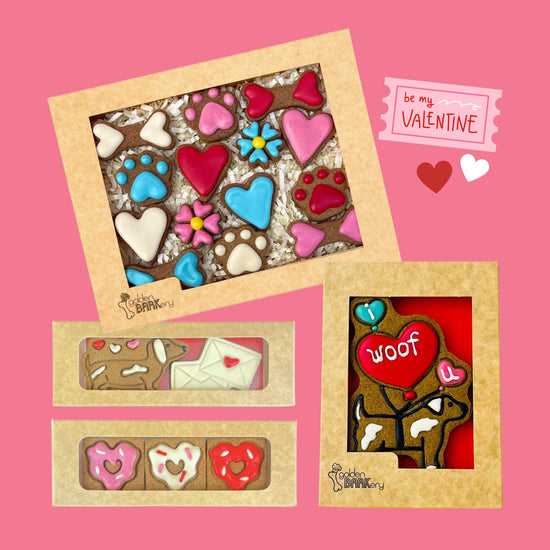 Valentines Gifts for Dogs Treats I Woof U Bundle