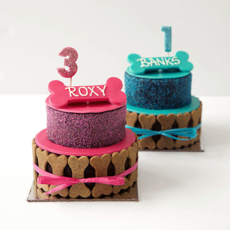 Dog Birthday Cake 2 Tier Dream Duo White Background