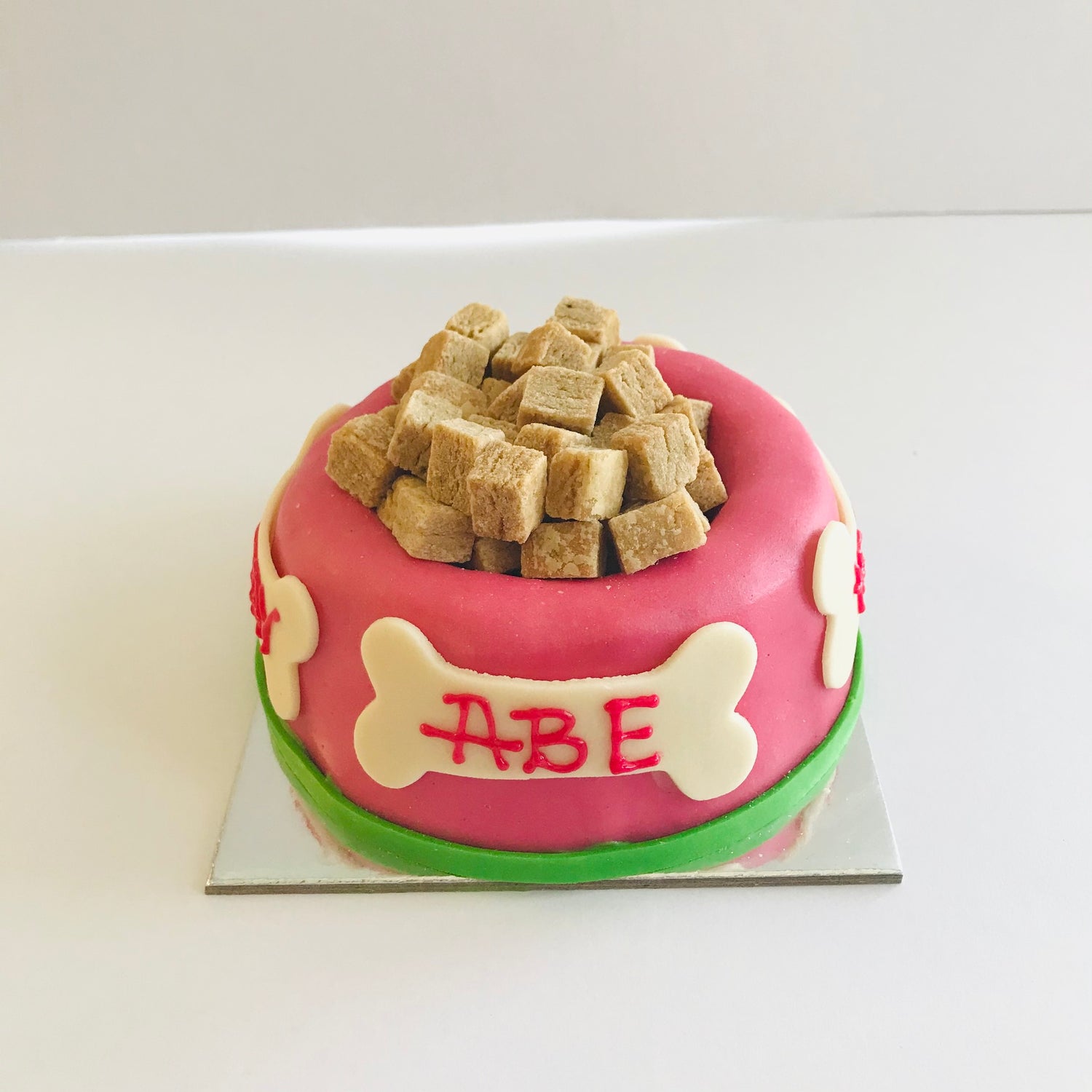 Dog Birthday Cake Bowl With Dog Treats Tuna Pink