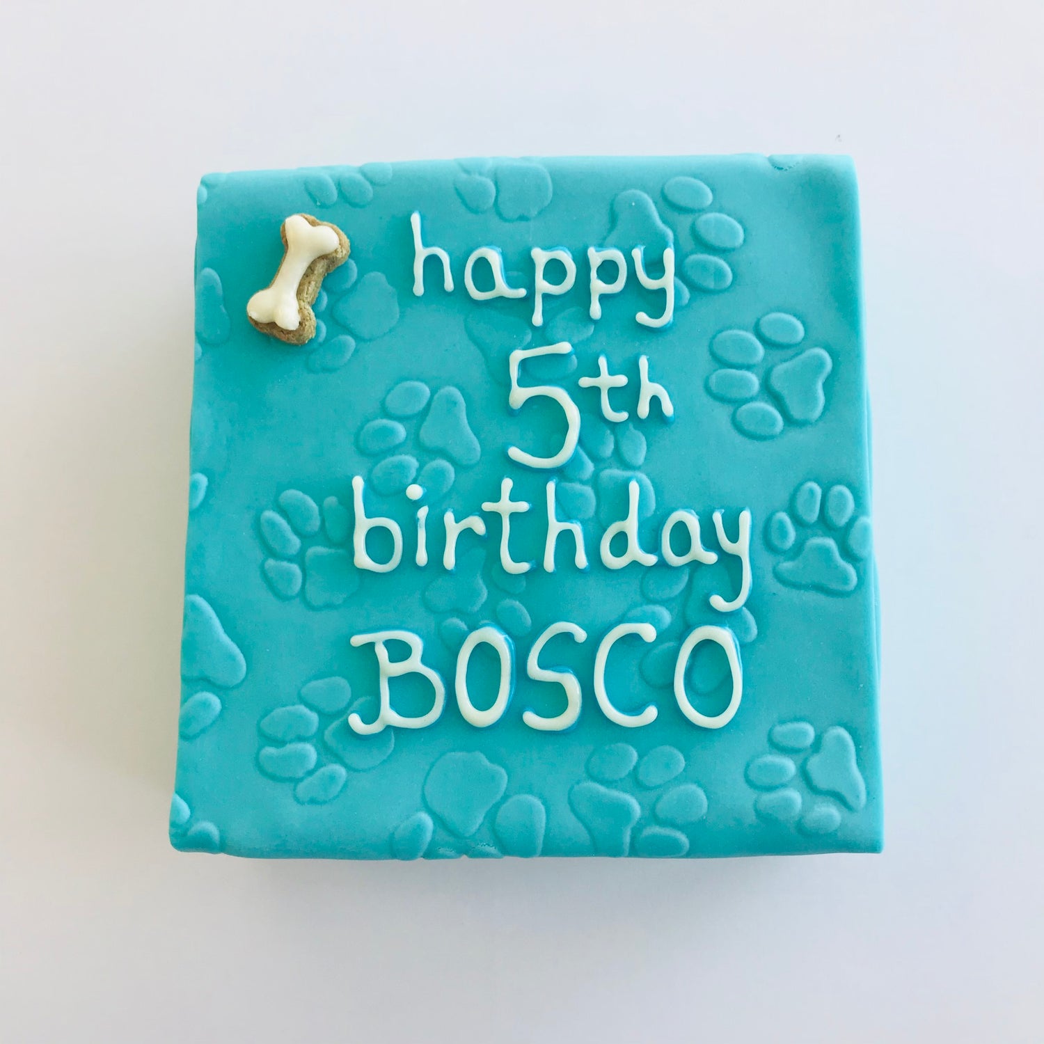 Dog Birthday Cake Simply Pawsome Blue Bosco Overhead