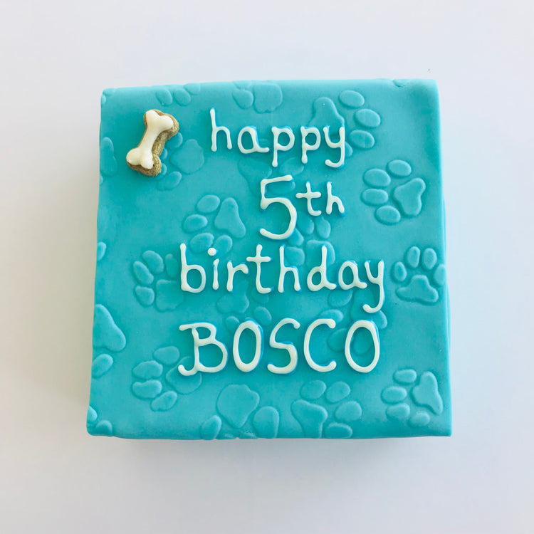 Dog Birthday Cake Simply Pawsome Blue Bosco Overhead