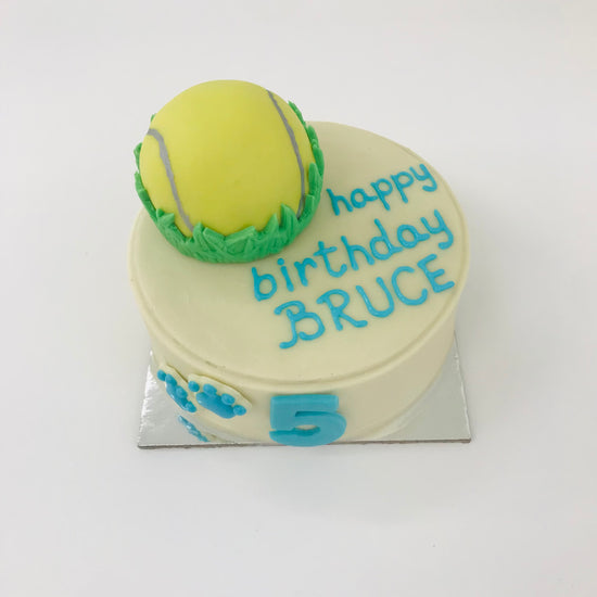 Tennis Ball Dog Birthday Cake Tennis Pup Cake Blue Top 