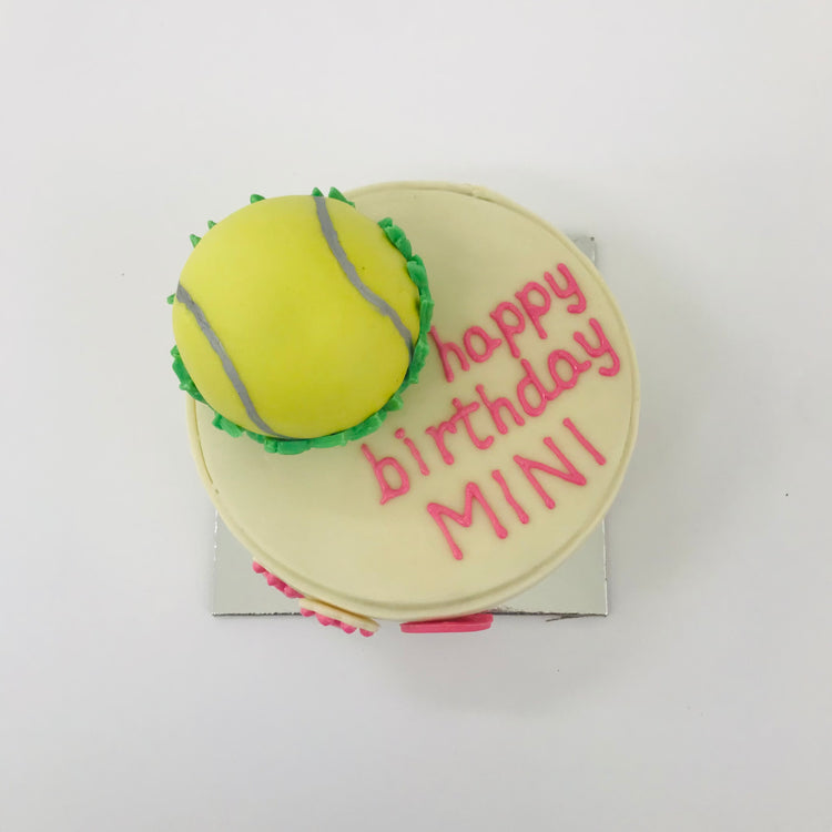 Tennis Ball Dog Birthday Cake Tennis Pup Cake Pink Top