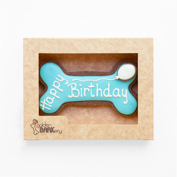 Dog Biscuits Happy Birthday Dog Bone Blue White In Pack