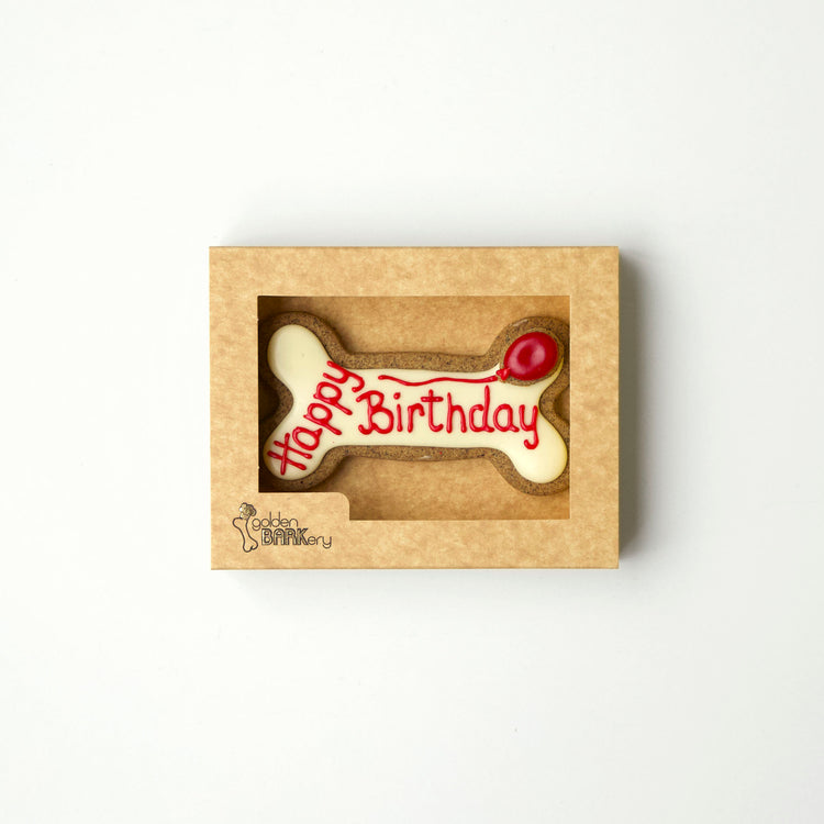 Dog Biscuits Happy Birthday Dog Bone White Red In Pack