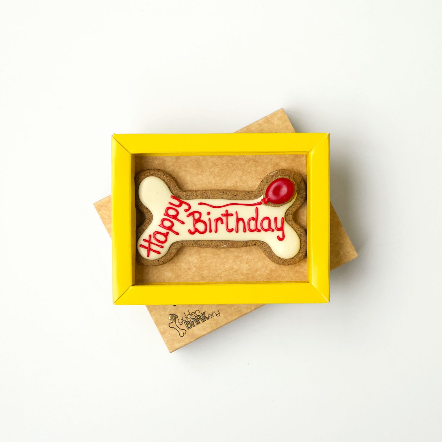 Dog Biscuits Happy Birthday Dog Bone White Red In Tray