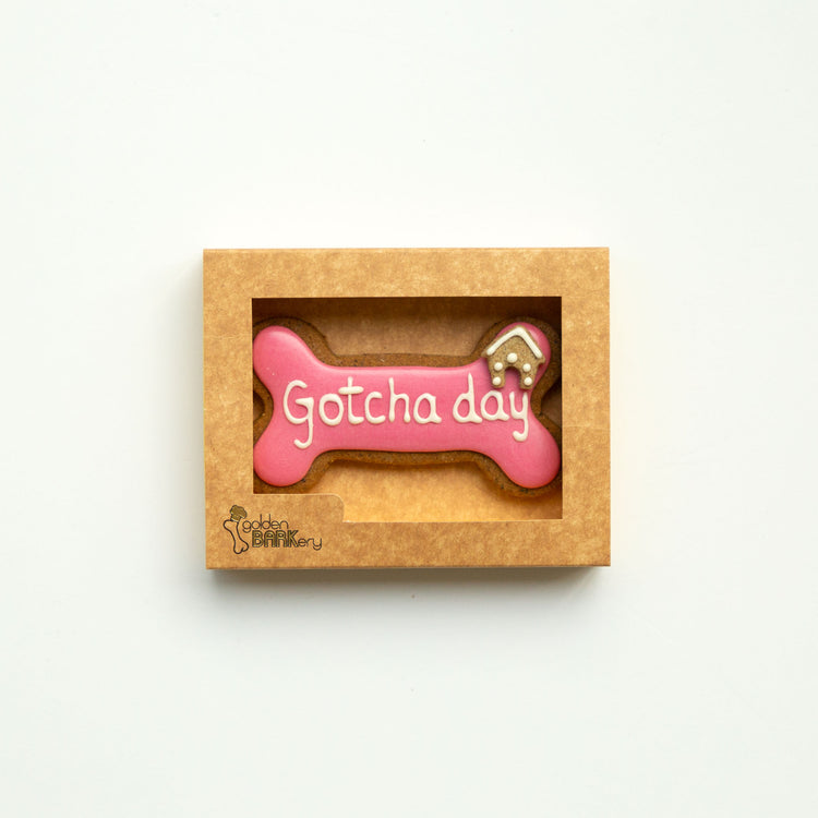 Dog Biscuits Happy Gotcha Day Dog Bone Pink In Pack