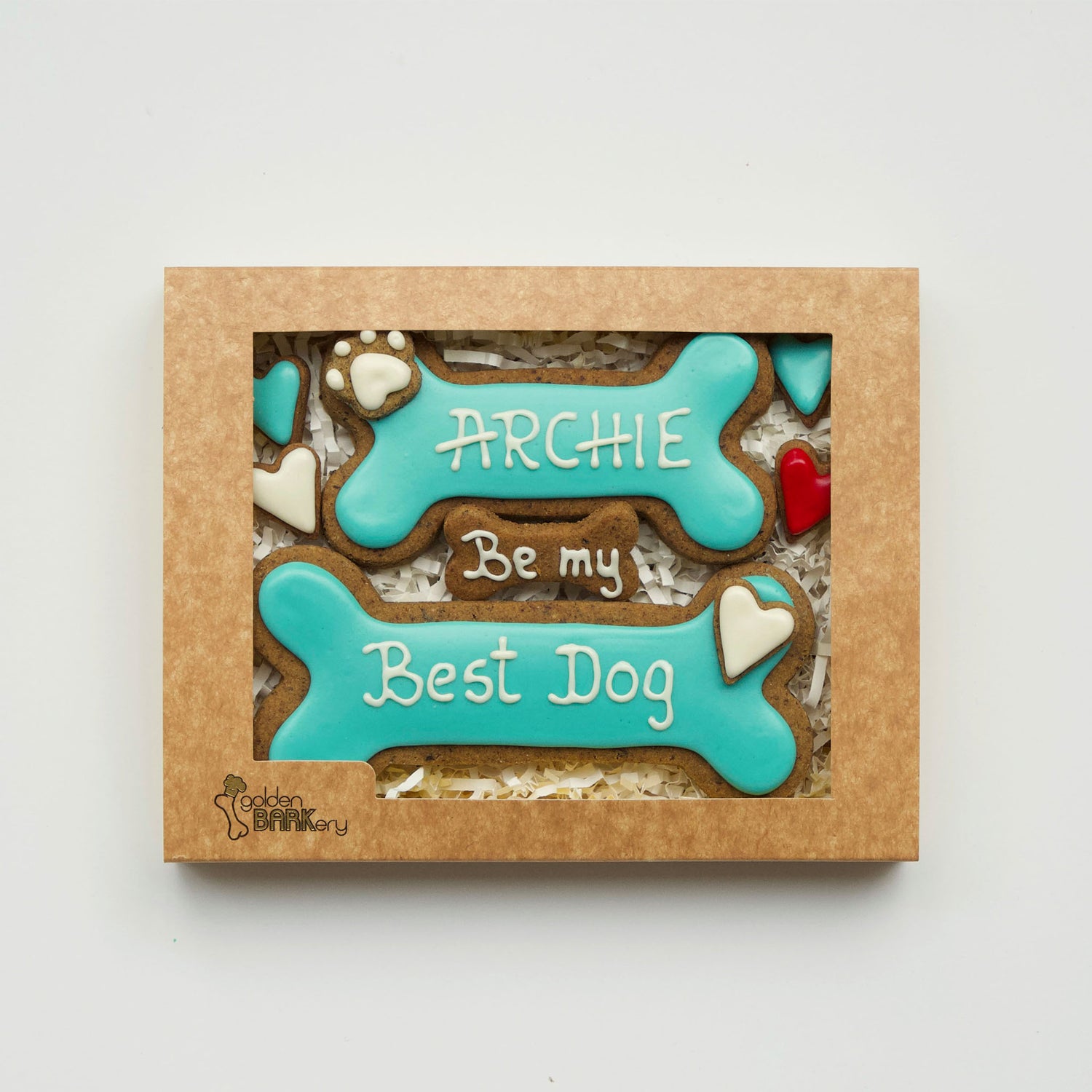 Dog Treats Personalised Be My Best Dog Bone Blue