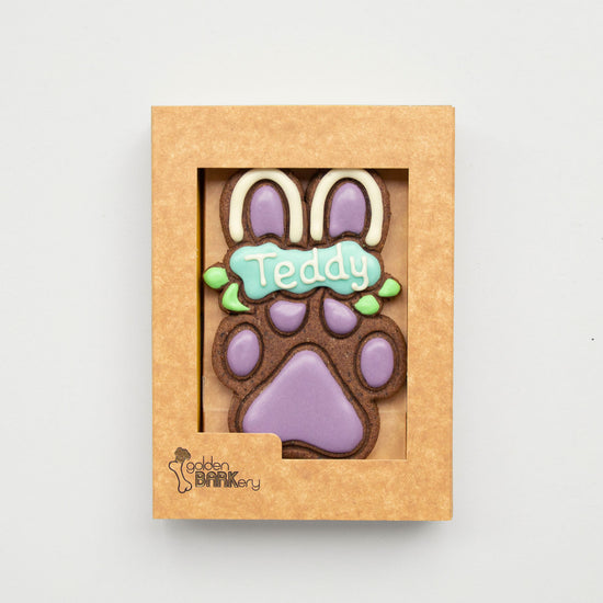 Easter Dog Treats Dog Paw Bunny Ears Personalised Blue