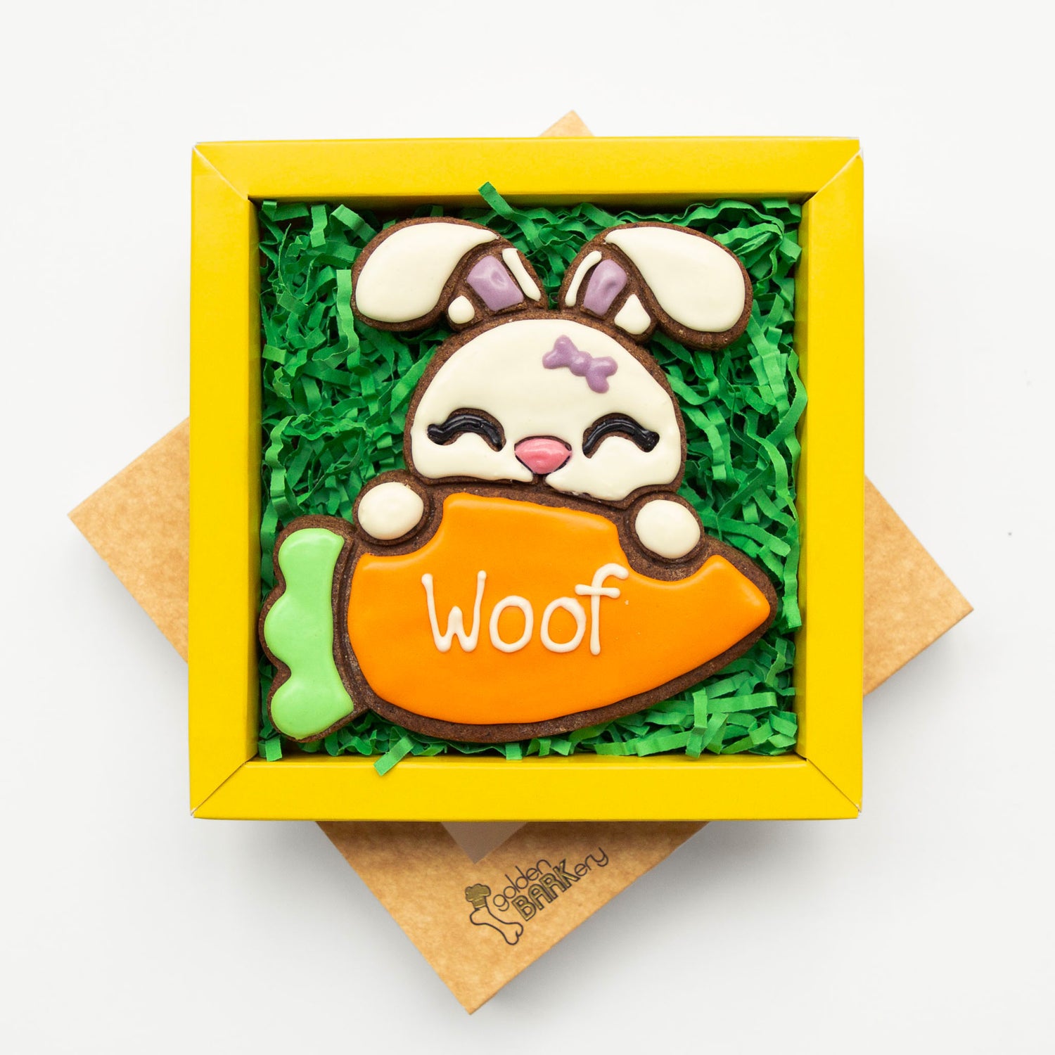 Easter Dog Treats Woof Dog Gift Bunny Carrot Lid Angle