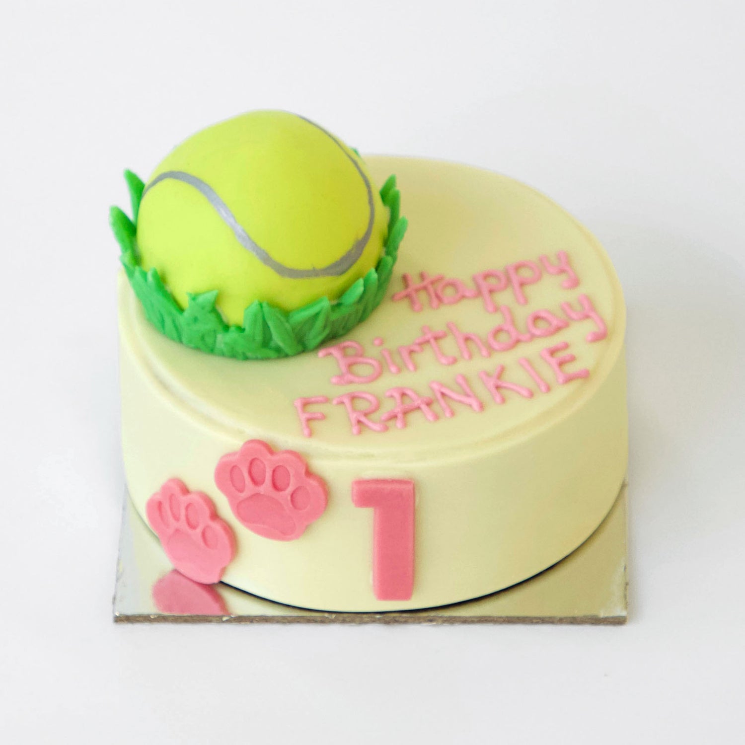 Tennis Ball Dog Birthday Cake Tennis Pup Cake PInk