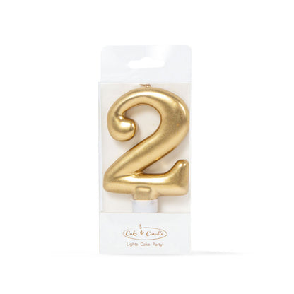 Birthday Cake Candle Gold Number 2