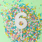 Birthday Cake Candle Mini Glitter Number 6 Loose