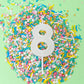 Birthday Cake Candle Mini Glitter Number 8 Loose