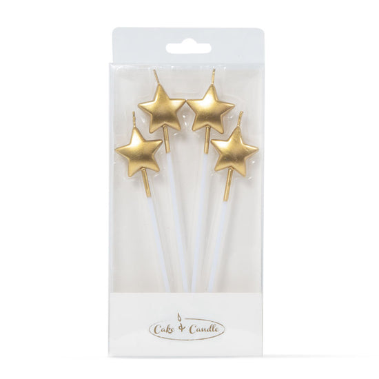 Birthday Candle Gold Star Candle Picks in Pack