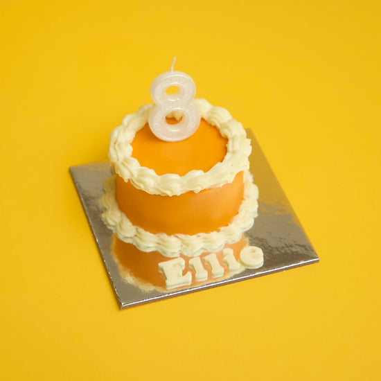 Cat Birthday Cake - Vintage Circle Ginger with Candle