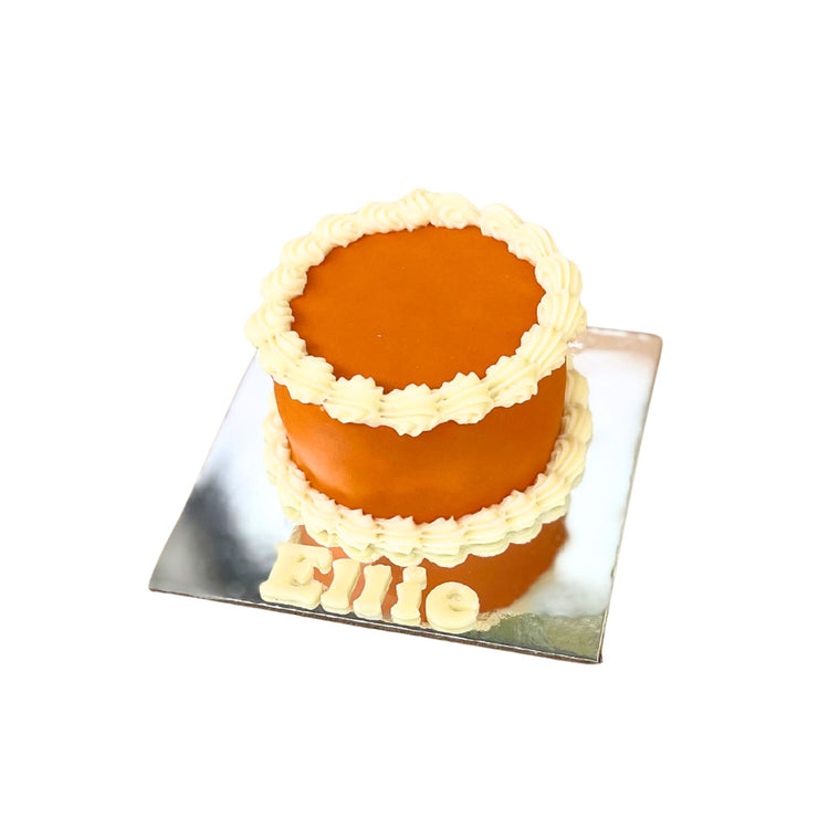 Cat Birthday Cake - Vintage Circle Ginger Cake