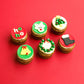 Christmas Dog Cupcakes Pupcakes Red Background