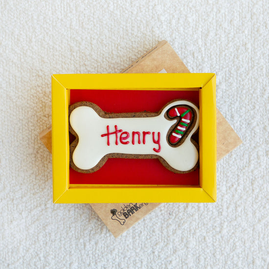 Christmas Dog Treats Personalised Christmas Dog Bone Lid Angle