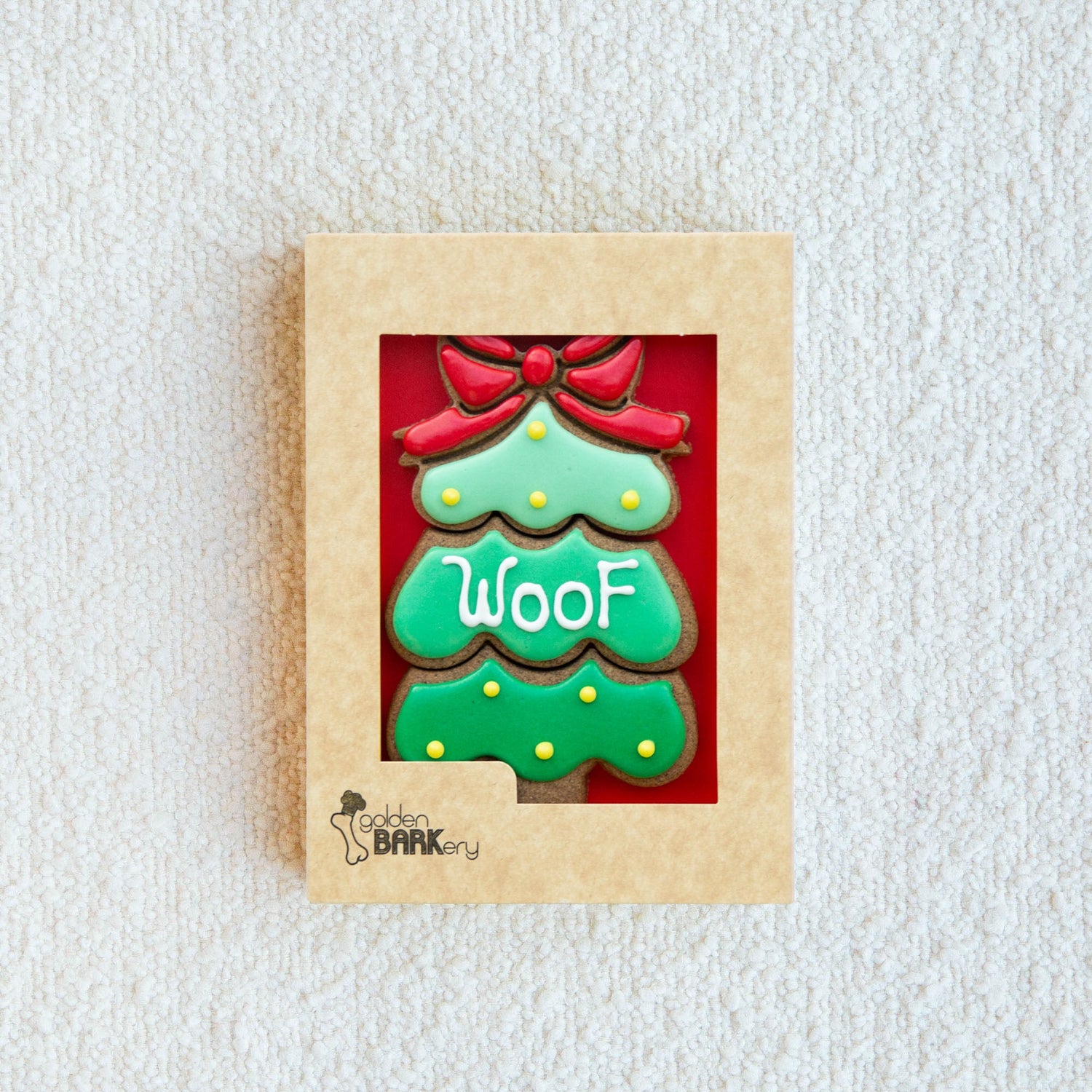 Christmas Dog Treats WOOF Xmas Tree Bow Pack