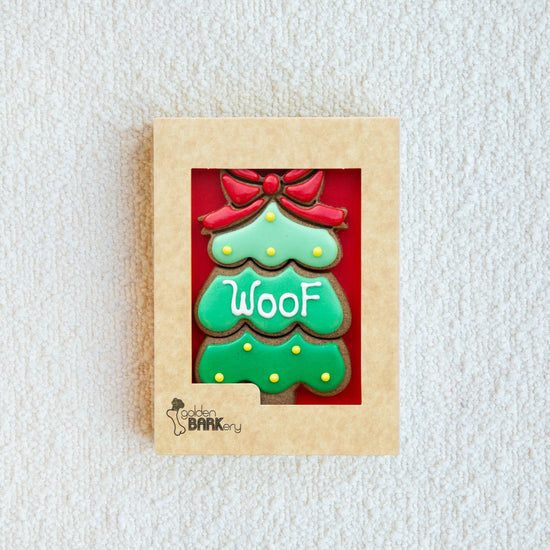 Christmas Dog Treats WOOF Xmas Tree Bow Pack