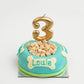 Dog Birthday Cake Bowl Blue With Gold Candle