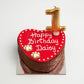 Dog Birthday Cake Heart Pink Daisy Gold Candle