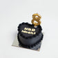 Dog Birthday Cake Vintage Heart Black Gold Candle